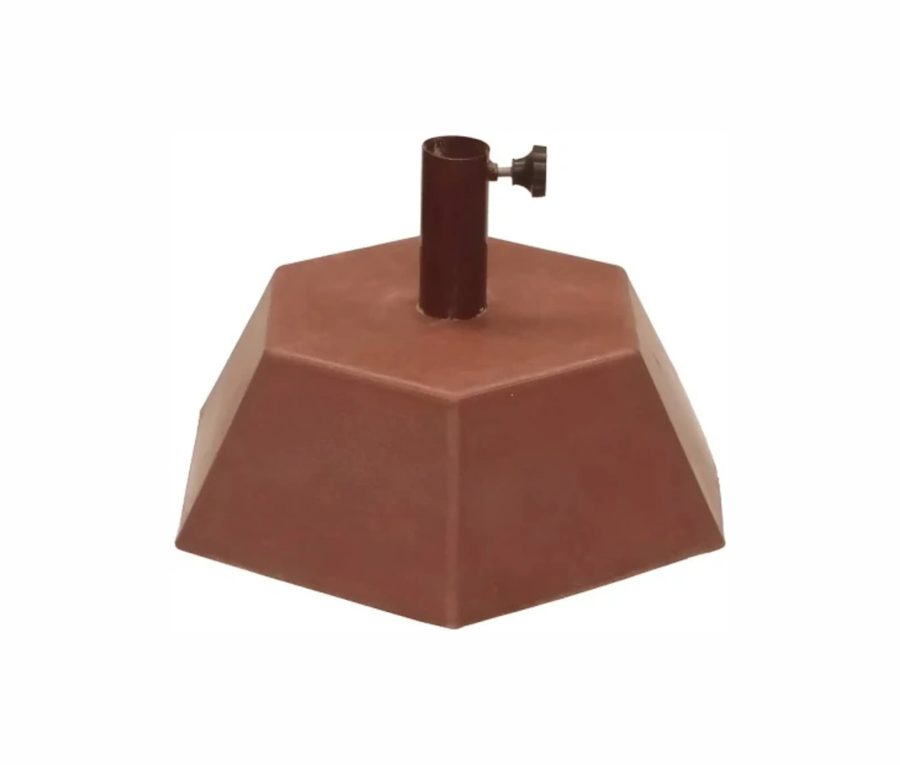 Base para sombrilla 35 kg hexagonal marrón