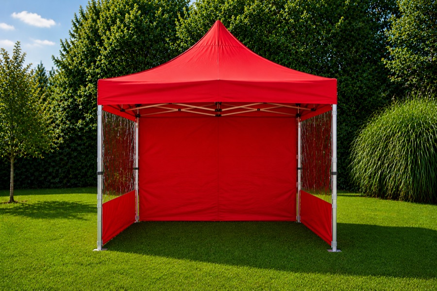Gazebo estructura rojo para exterior feria