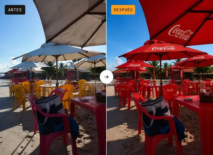 Playa: antes y después Coca-Cola