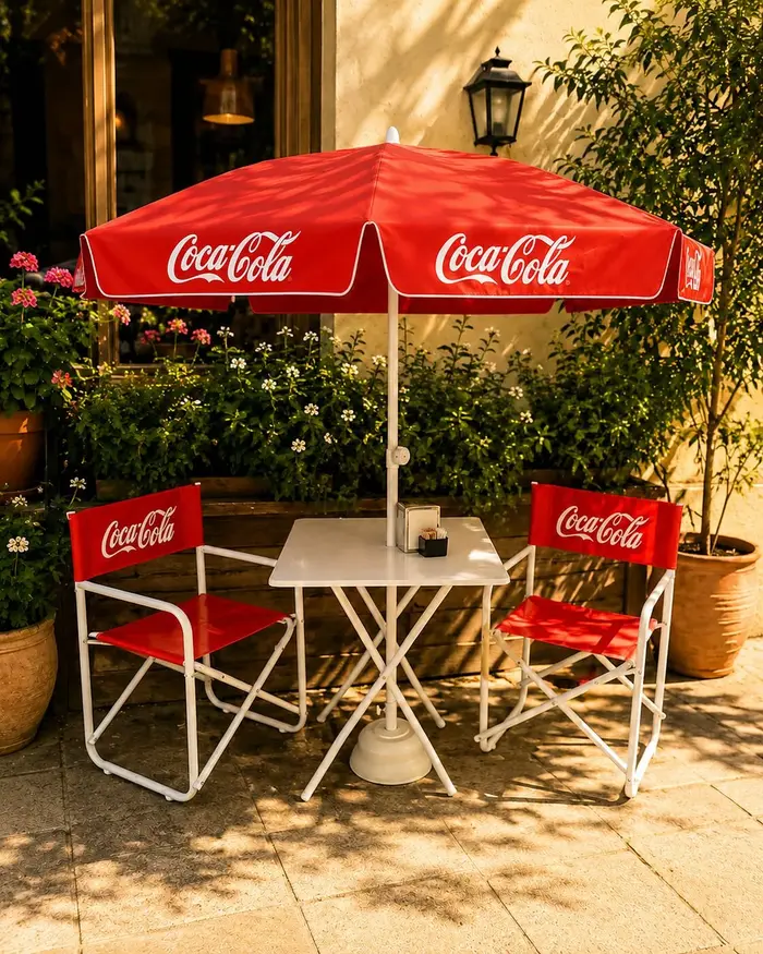 Sillones director Coca-Cola en terraza de restaurante